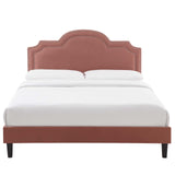 Modway Furniture Aviana Performance Velvet Twin Bed 0423 Dusty Rose MOD-6799-DUS