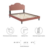 Modway Furniture Aviana Performance Velvet Twin Bed 0423 Dusty Rose MOD-6799-DUS