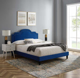 Modway Furniture Aviana Performance Velvet Twin Bed 0423 Navy MOD-6799-NAV