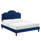 Modway Furniture Aviana Performance Velvet Twin Bed 0423 Navy MOD-6799-NAV