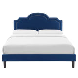 Modway Furniture Aviana Performance Velvet Twin Bed 0423 Navy MOD-6799-NAV