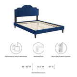 Modway Furniture Aviana Performance Velvet Twin Bed 0423 Navy MOD-6799-NAV