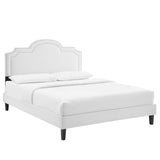 Modway Furniture Aviana Performance Velvet Twin Bed 0423 White MOD-6799-WHI