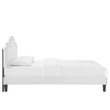 Modway Furniture Aviana Performance Velvet Twin Bed 0423 White MOD-6799-WHI