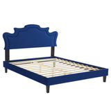 Modway Furniture Neena Performance Velvet Twin Bed 0423 Navy MOD-6800-NAV