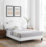 Modway Furniture Neena Performance Velvet Twin Bed 0423 White MOD-6800-WHI