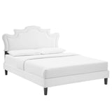 Modway Furniture Neena Performance Velvet Twin Bed 0423 White MOD-6800-WHI