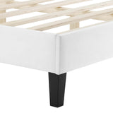 Modway Furniture Neena Performance Velvet Twin Bed 0423 White MOD-6800-WHI