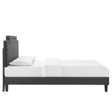 Modway Furniture Liva Performance Velvet Twin Bed 0423 Charcoal MOD-6801-CHA