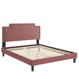 Modway Furniture Liva Performance Velvet Twin Bed 0423 Dusty Rose MOD-6801-DUS