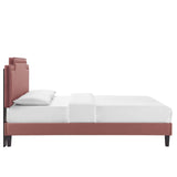 Modway Furniture Liva Performance Velvet Twin Bed 0423 Dusty Rose MOD-6801-DUS