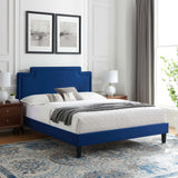 Modway Furniture Liva Performance Velvet Twin Bed 0423 Navy MOD-6801-NAV