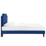 Modway Furniture Liva Performance Velvet Twin Bed 0423 Navy MOD-6801-NAV