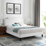 Modway Furniture Liva Performance Velvet Twin Bed 0423 White MOD-6801-WHI