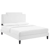 Modway Furniture Liva Performance Velvet Twin Bed 0423 White MOD-6801-WHI