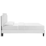 Modway Furniture Liva Performance Velvet Twin Bed 0423 White MOD-6801-WHI