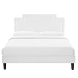 Modway Furniture Liva Performance Velvet Twin Bed 0423 White MOD-6801-WHI