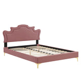 Modway Furniture Neena Performance Velvet Full Bed 0423 Dusty Rose MOD-6805-DUS