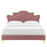 Modway Furniture Neena Performance Velvet Full Bed 0423 Dusty Rose MOD-6805-DUS