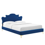 Modway Furniture Neena Performance Velvet Full Bed 0423 Navy MOD-6805-NAV