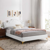 Modway Furniture Neena Performance Velvet Full Bed 0423 White MOD-6805-WHI