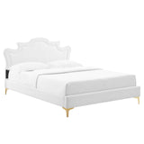 Modway Furniture Neena Performance Velvet Full Bed 0423 White MOD-6805-WHI