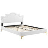 Modway Furniture Neena Performance Velvet Full Bed 0423 White MOD-6805-WHI