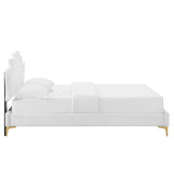 Modway Furniture Neena Performance Velvet Full Bed 0423 White MOD-6805-WHI