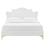 Modway Furniture Neena Performance Velvet Full Bed 0423 White MOD-6805-WHI