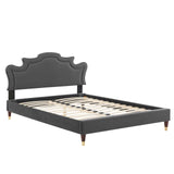 Modway Furniture Neena Performance Velvet Full Bed 0423 Charcoal MOD-6810-CHA