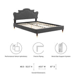 Modway Furniture Neena Performance Velvet Full Bed 0423 Charcoal MOD-6810-CHA