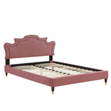 Modway Furniture Neena Performance Velvet Full Bed 0423 Dusty Rose MOD-6810-DUS