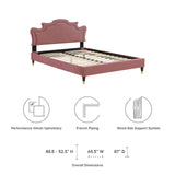 Modway Furniture Neena Performance Velvet Full Bed 0423 Dusty Rose MOD-6810-DUS