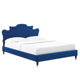 Modway Furniture Neena Performance Velvet Full Bed 0423 Navy MOD-6810-NAV