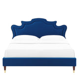 Modway Furniture Neena Performance Velvet Full Bed 0423 Navy MOD-6810-NAV