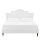 Modway Furniture Neena Performance Velvet Full Bed 0423 White MOD-6810-WHI