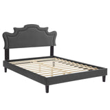 Modway Furniture Neena Performance Velvet Full Bed 0423 Charcoal MOD-6815-CHA