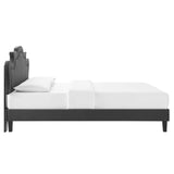 Modway Furniture Neena Performance Velvet Full Bed 0423 Charcoal MOD-6815-CHA