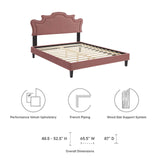 Modway Furniture Neena Performance Velvet Full Bed 0423 Dusty Rose MOD-6815-DUS