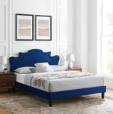 Modway Furniture Neena Performance Velvet Full Bed 0423 Navy MOD-6815-NAV