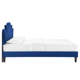 Modway Furniture Neena Performance Velvet Full Bed 0423 Navy MOD-6815-NAV