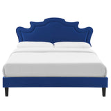 Modway Furniture Neena Performance Velvet Full Bed 0423 Navy MOD-6815-NAV