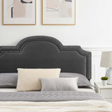 Modway Furniture Aviana Performance Velvet Queen Bed 0423 Charcoal MOD-6819-CHA