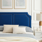 Modway Furniture Novi Performance Velvet Queen Bed 0423 Navy MOD-6823-NAV