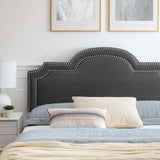 Modway Furniture Aviana Performance Velvet Queen Bed 0423 Charcoal MOD-6824-CHA