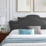 Modway Furniture Neena Performance Velvet Queen Bed 0423 Charcoal MOD-6825-CHA