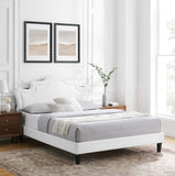 Modway Furniture Neena Performance Velvet Queen Bed 0423 White MOD-6830-WHI