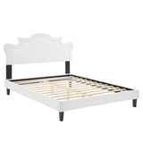 Modway Furniture Neena Performance Velvet Queen Bed 0423 White MOD-6830-WHI