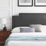 Modway Furniture Liva Performance Velvet Queen Bed 0423 Charcoal MOD-6831-CHA