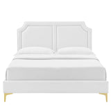 Modway Furniture Novi Performance Velvet King Bed 0423 White MOD-6833-WHI